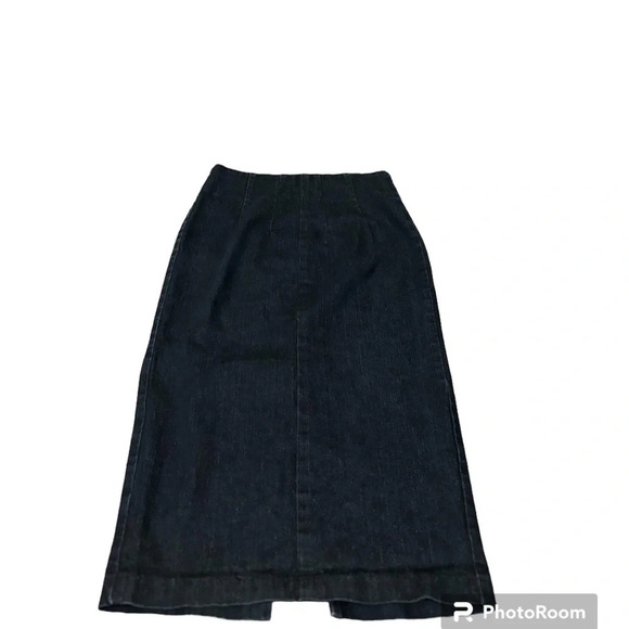 Urban Renewal dark blue denim pencil skirt, back zip size large - Picture 2 of 5